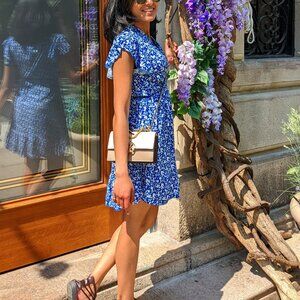 Blue Dress with White Flowers
